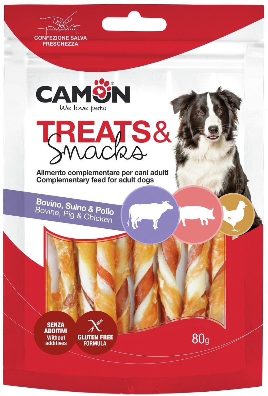 Camon Dog Treats&Snacks Beef and Pork hide rolls with Chicken 