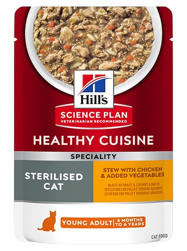 Hills SP Adult Sterilized Cat Stew with Chicken & vegetables