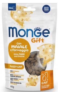 Monge Gift Fussy Cat Adult Pork&Cheese Filled and Crunchy