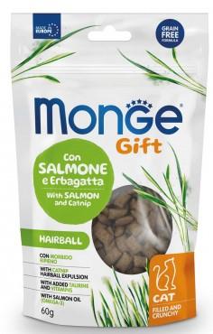 Monge Gift Hairball Adult Salmon&Catnip Filled and Crunchy