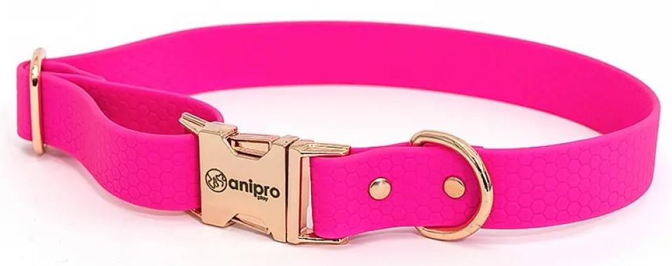 Anipro Hexagon Dog Collar Neon Pink