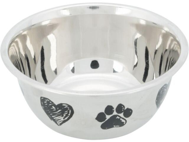 Trixie Metal Bowl Paws&Hearts