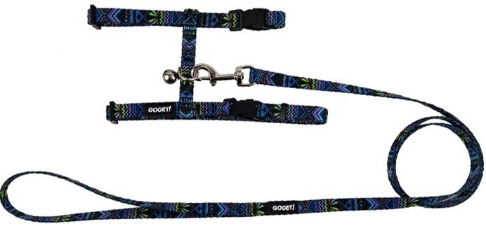 Pet Interest GOGET! Cat Harness with Leash Kaleidoscope Blue